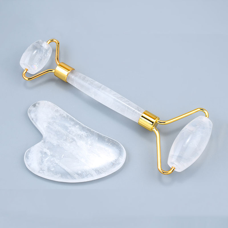 Jade Roller Stone - Natural White Crystal Face Massage Roller