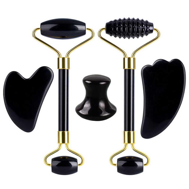 Natural Obsidian Face Massage  - Jade Roller Stone ulasan dan harga