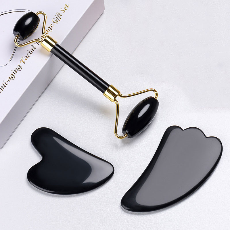Natural Obsidian Face Massage  - Jade Roller Stone ulasan dan harga