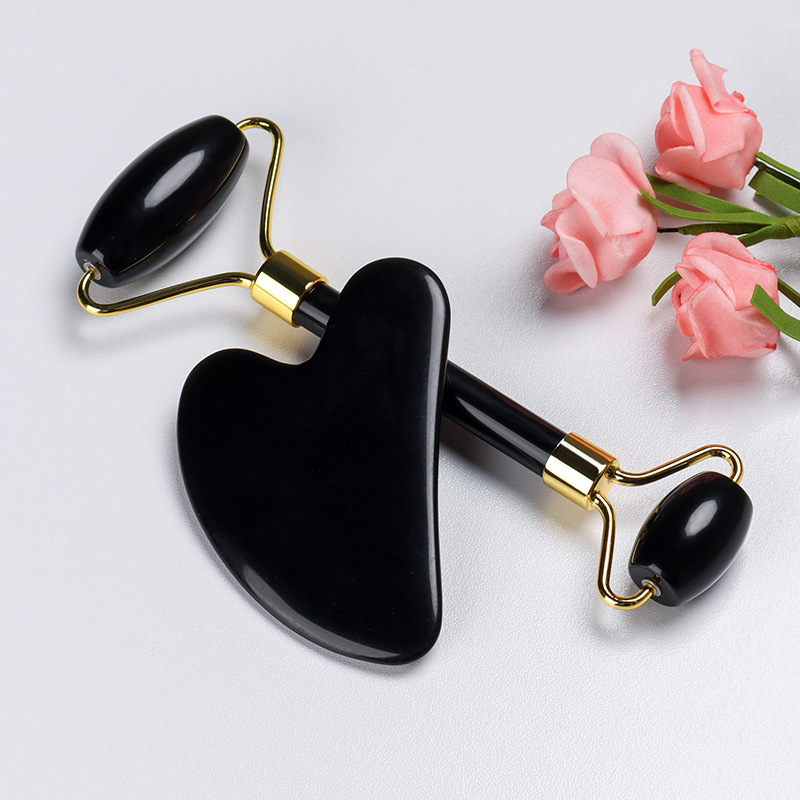 Natural Obsidian Face Massage  - Jade Roller Stone ulasan dan harga