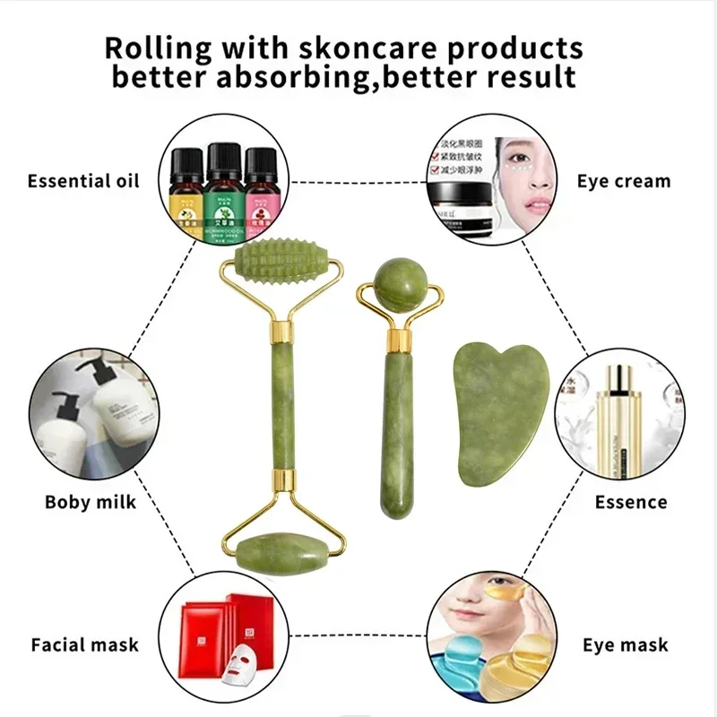 Natural Jade Roller Face Gua S - Jade Roller Stone ulasan dan harga