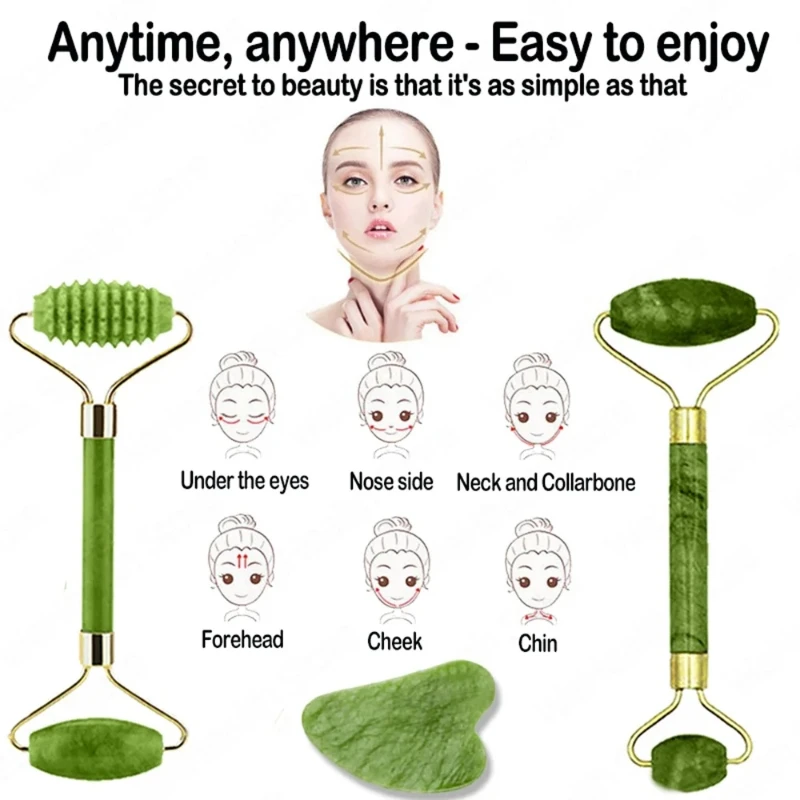 Natural Jade Roller Face Gua S - Jade Roller Stone ulasan dan harga